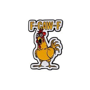 Funny Chicken Enamel Pin, NEW